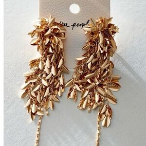 Free People Gold Leaf Cluster Earrings